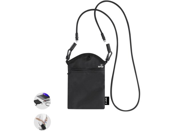 Portatodo Welinton con protección RFID y cable tipo C 60W detalle 1
