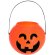 Cesta Halloween Cowel con forma de calabaza y asa integrada Naranja