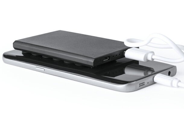Power bank plano con ventosa personalizado negro