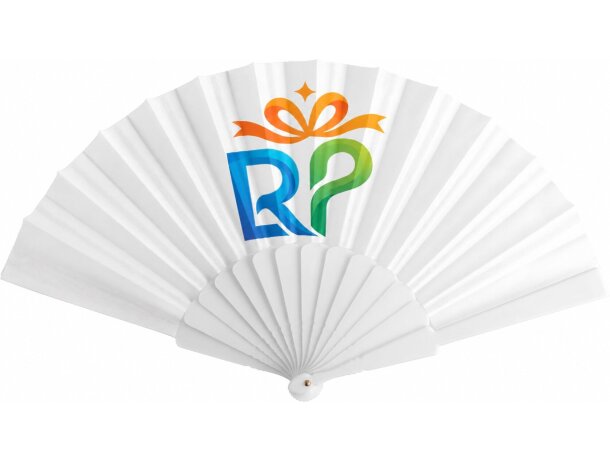 Abanico con diseño plegable de poliéster y varillas PP en colores detalle 1