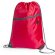 Mochila con cuerdas con cremallera y salida de auriculares personalizada roja