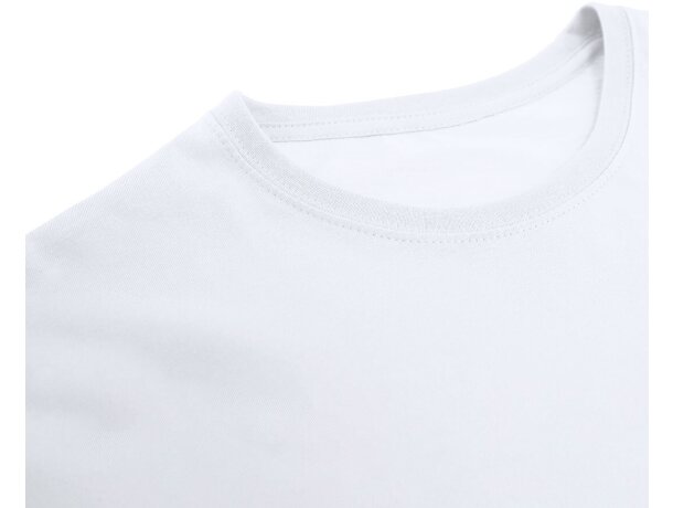 Camiseta adulto blanca Perkins de algodón ring spun detalle 4