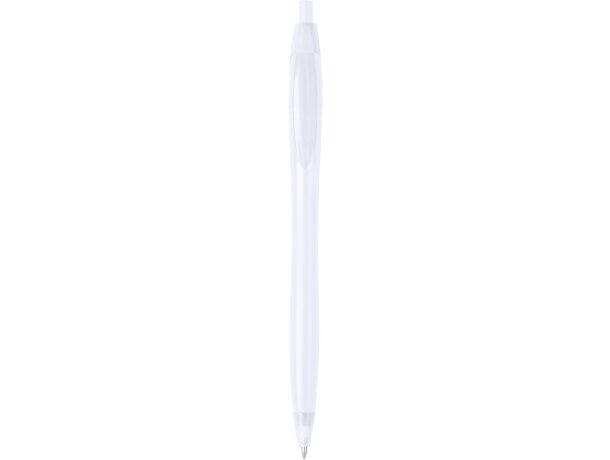Bolígrafo en color liso y con clip blanco barato