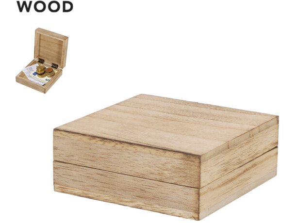 Caja presentación madera natural Macalix con cierre magnético detalle 1
