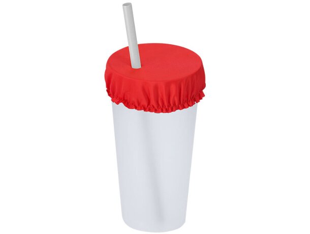 Cubrevasos reutilizable Irwing en poliéster con pajita detalle 5