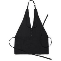 Mandil negro ligero con botones para cafetería barato negro Mandil negro ligero con botones para cafetería barato negro