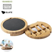 Set de quesos con tabla de pizarra y 5 piezas