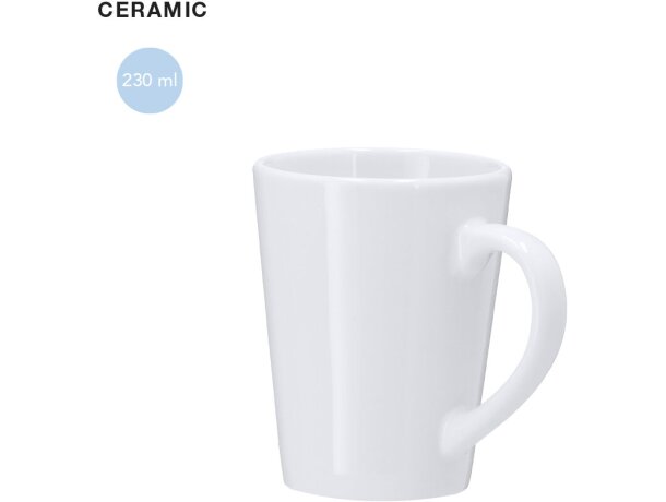 Taza cerámica Lidnar 230ml personalizable serigrafía blanca detalle 1