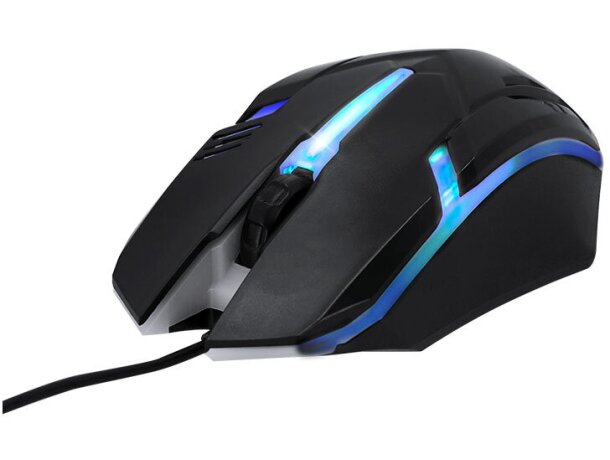 Ratón gaming Qinox con iluminación led multicolor ergonómico detalle 2