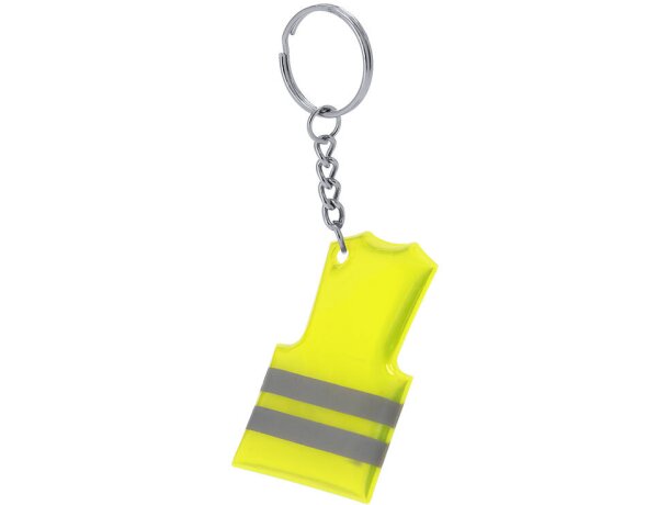 Llavero reflectante Cebrom en PVC amarillo personalizable detalle 1
