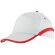 Gorra Line con acabados combinados de algodón blanco/rojo