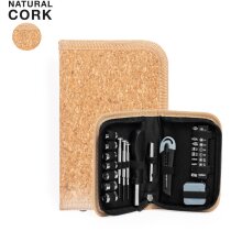 Set herramientas Belamy con estuche de corcho y 24 accesorios ecoamigables
