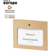 Identificador con semillas de flores silvestres de cartón