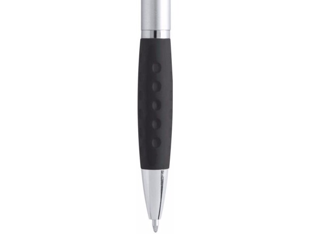 Bolígrafo en plata con puntero en goma personalizado