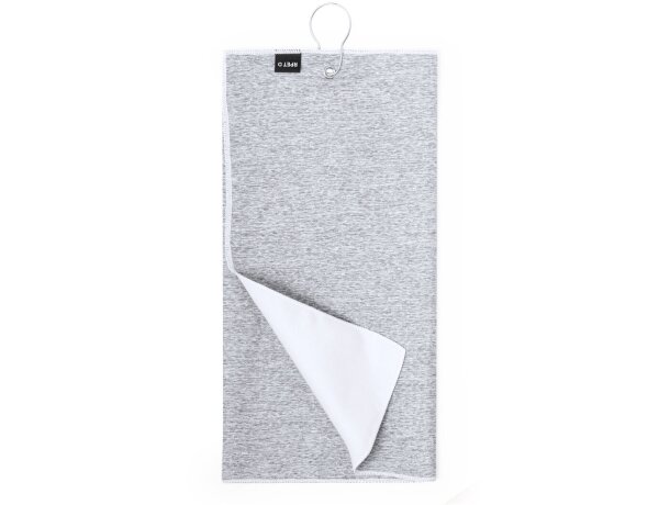 Toalla golf Brylix con mosquetón acero inoxidable RPET detalle 2