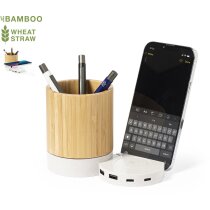 Merchandising portalápices bambú soporte móvil