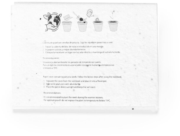 Bloc de notas adhesivas papel semilla con cubierta en variados tamaños detalle 3