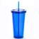 Vaso de plastico transparente de colores azul
