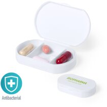 Pastillero antibacteriano blanco con 3 divisiones