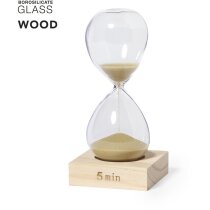 Reloj arena Faran cristal borosilicato base pino