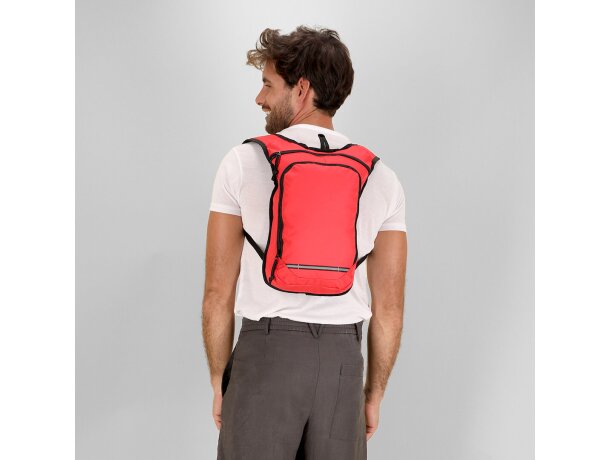 Mochila Rinix de poliéster reciclado RPET con tiras reflectantes detalle 5