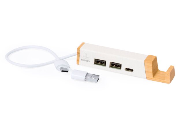 Puerto USB Kartip con materiales reciclados y bambú detalle 2