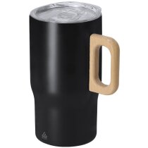 Taza térmica Zaran acero reciclado con asa madera
