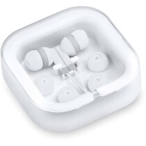 Cascos auriculares en estuche cort blanco