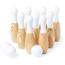Juego de bolos lacado blanco de madera Spare