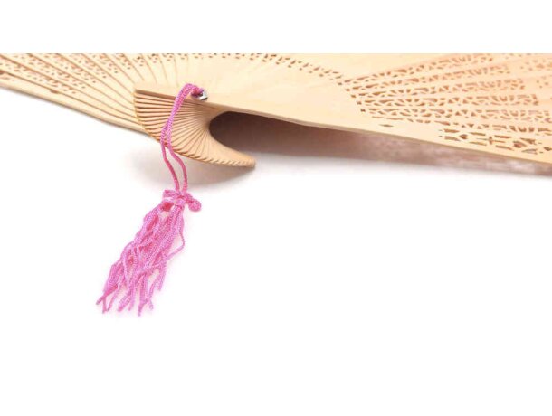 Abanico Para Bodas De Madera Con Plumero detalle 2