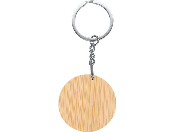 Llavero Khozax bambú metal acabado espejo grabado láser detalle 6