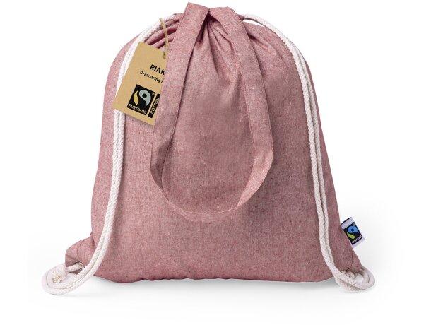 Mochila saco personalizada algodón reciclado 140 g/m2 Riak Fairtrade detalle 4