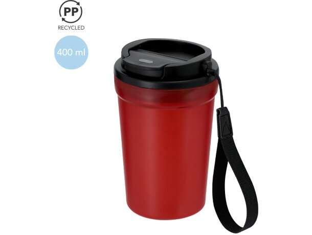 Vaso Kyndo 360ml de pp reciclado con tapa hermética y asa detalle 1