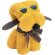 Toalla de regalo con forma de perrito con gafas personalizada amarilla