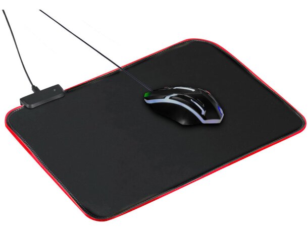 Alfombrilla gamer Higgins con iluminación LED RGB multicolor detalle 2