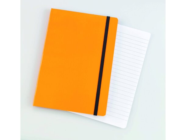 Bloc de notas con 80 hojas flexible naranja barato