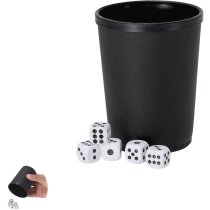 Juego de dados Layshi con cubilete negro rugoso