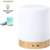 Altavoz Bluetooth bambú Nalow con LED regulable