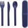 Set cubiertos Toriah biodegradable con estuche cierre push Marino
