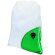 mochila saco con salida para auriculares personalizada verde