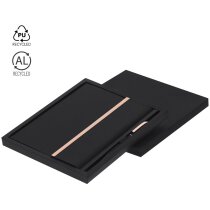 Set Kassex bloc notas y bolígrafo reciclado oro rosa