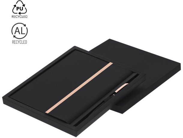 Set Kassex bloc de notas y bolígrafo con materiales reciclados detalle 1