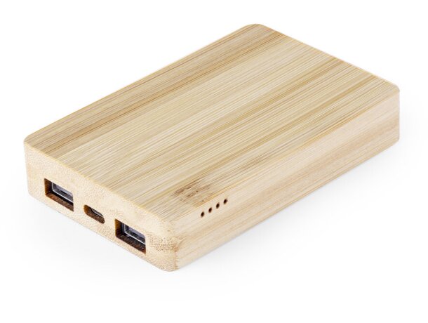 Powerbank impreso 5000 mah de bambú Dominik detalle 6