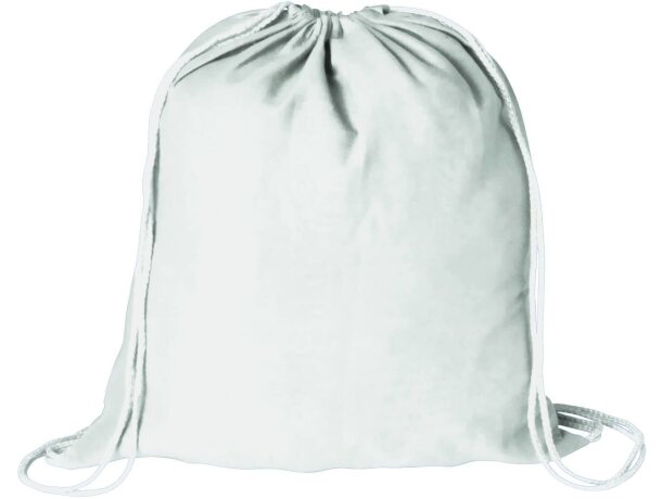 Mochila saco de gran capacidad con cuerdas personalizada blanca