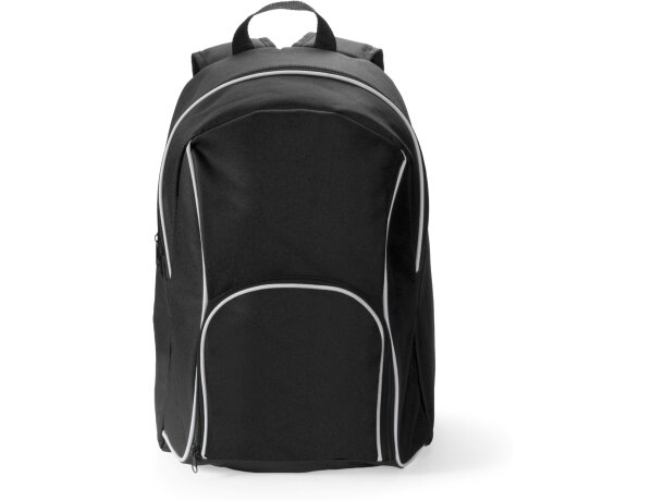 Mochila con contraste de ribetes negra personalizado
