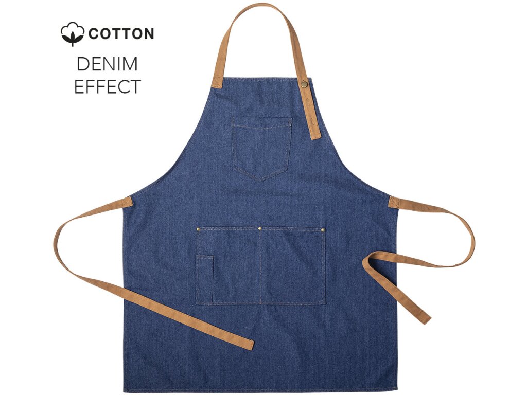 Delantal cocina denim Rober algodón múltiples bolsillos