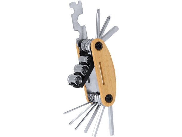 Multiherramienta Koron bambú y acero con 15 funciones detalle 2