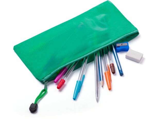 Estuche de plástico de colores con logo