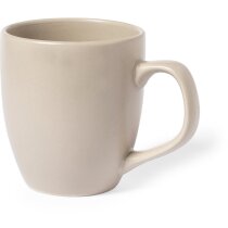 Taza para bodas con logo Leslie de cerámica 470ml acabado mate color natural