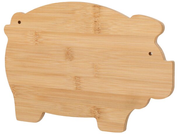Tabla de cortar bambú Jular con forma de cerdito y agujero detalle 2